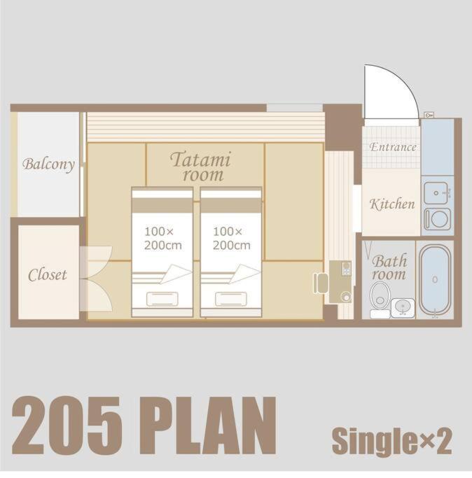 Apartment 205号室南海空港線沿い花園町駅2分和室ミニキッチンと専用バスルーム付きアクセス抜群